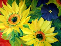 Sunflowers and pansy